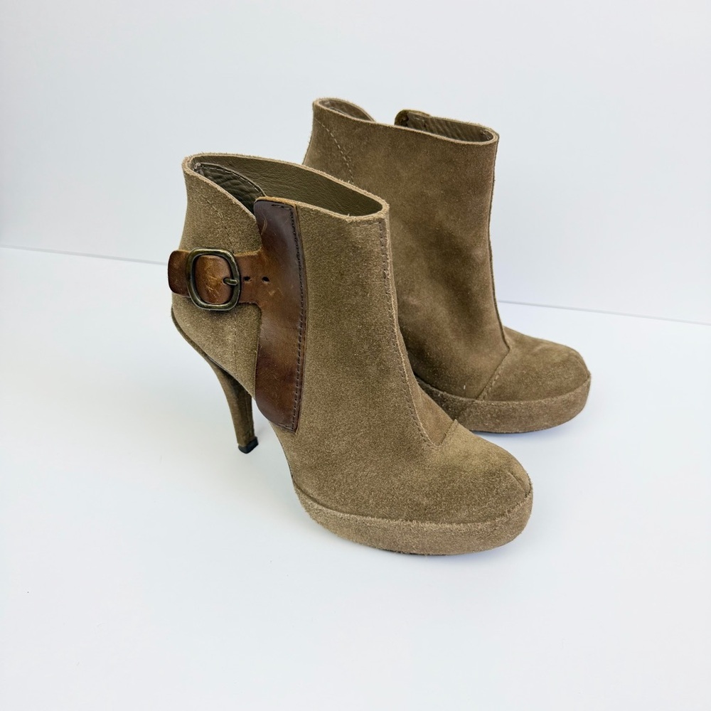 Pedro Garcia Charmy Ankle Boots Booties Suede Leather Platform Size 37.5 US 7.5 - Picture 2 of 14